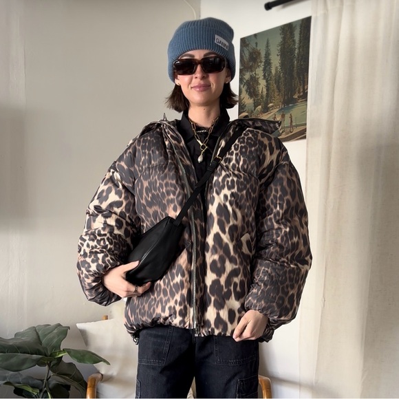 Ganni Leopard Puffer Jacket NEW - Picture 3 of 3